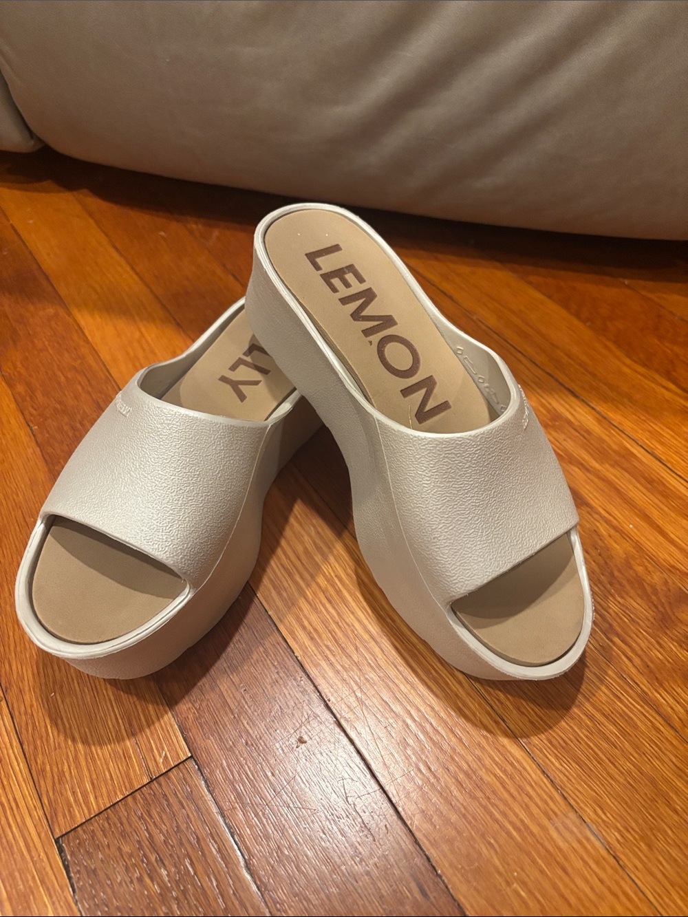Lemon Jelly | Women's Cream Open-Toe Platform Mules